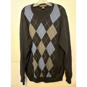 Cashmere Black Knit sweater sz XL GrampaCore Preppy by Sebatian Cooper